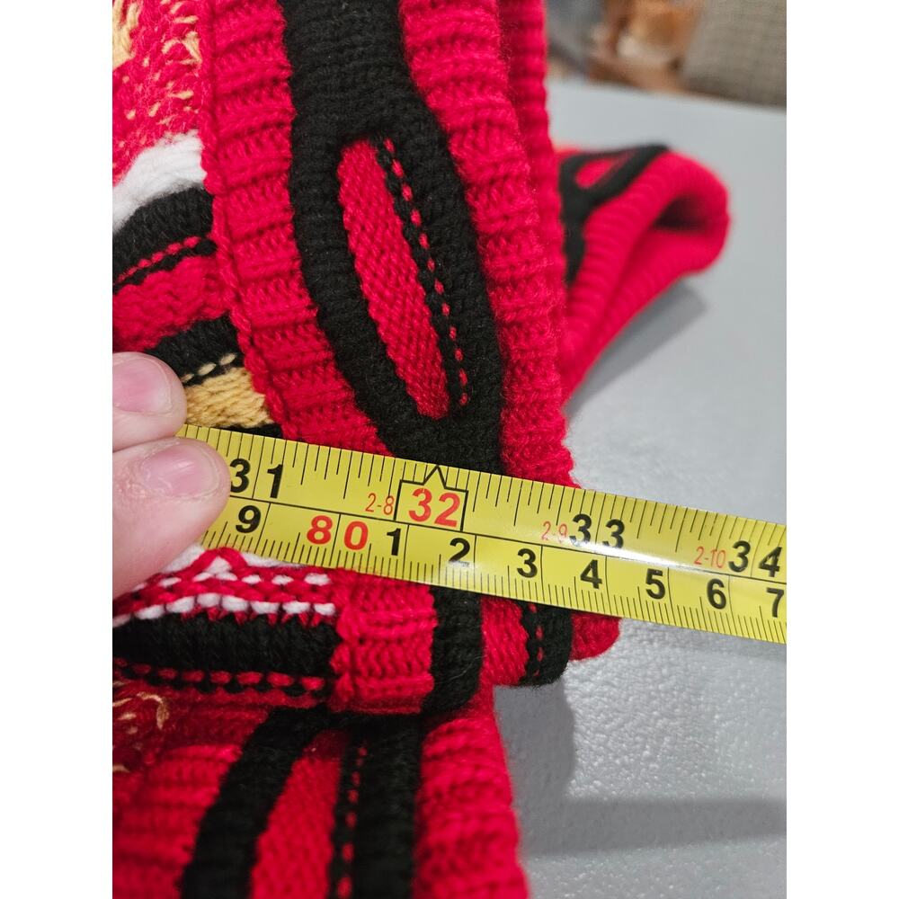 Bergati Coogi Style Sweater XL Chunky 3D Knit Red Yellow Black Gold - Picture 5 of 5